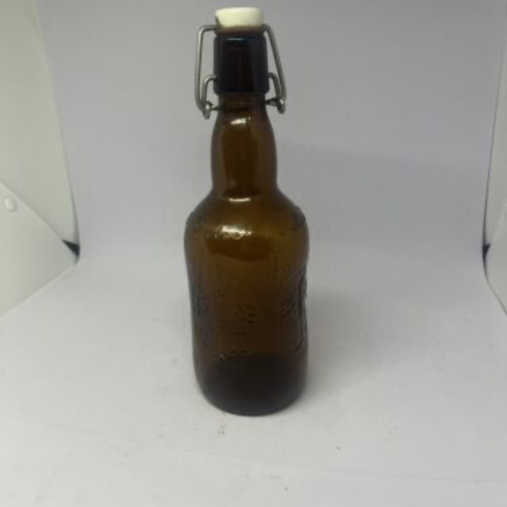 Vintage Grolsch Amber/ Brown Beer Bottle Swing Top Porcelain Flip Cap